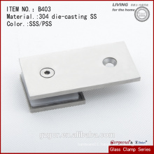 Made in China glass Fittings--304SS 180 degree wall to glass clamp